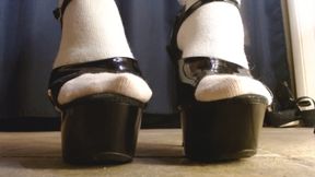 Ruffled White Socks Adult Patent Leather Maryjanes