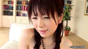 Japanese brunette girl Hina Kawamura masturbating at home uncensored