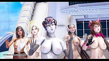 [MMD] Red Velvet - Red Flavor Naked Kpop Dance Dva Mercy Pharah Mei Widowmaker Symetra Overwatch Uncensored Hentai 4K 60FPS