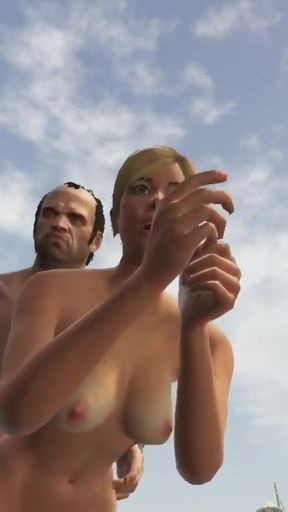 Captivating moment from &quot;Sugar Daddy Trevor and Sugar Baby Tracey have sex in beach volleyball court&quot;