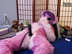 Pink Furry Vicky Tart goes WILD on VacuGlide