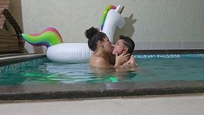 Slutty Bitch Gets Her Pussy Pounded by the Pool