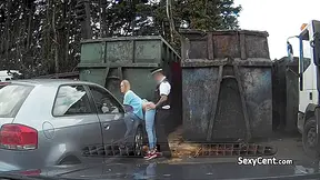 Uniformed Cop Fucks Blonde Outdoors
