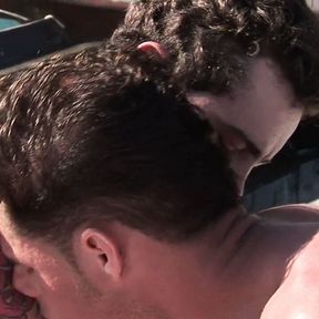 two hot twinks have fun on boat