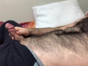 Very hairy man soft dick massage and hairy chest touch big bulge