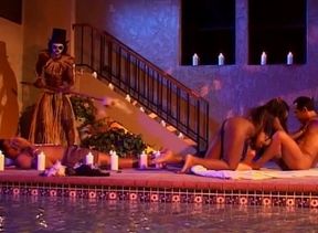 Busty nubian babe jizzed in mouth after double penetration