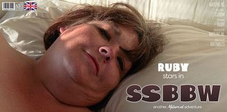 SSBBW Ruby plays in bed with her huge saggy tits and fat pussy!