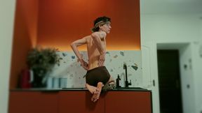 Twink Has Fun in the Studio Kitchen