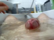 Kudoslong is naked in bath wanks and cums under water