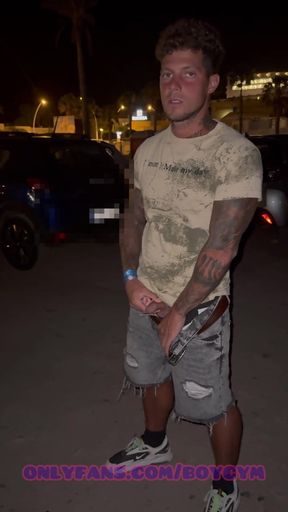 Guy Pissing in the Parking