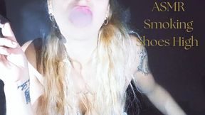 ASMR of cigarette smoke and high heels