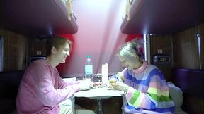 Adventure Train, neighbor lost cards and got a huge dick on the train