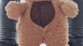 The teddy bear's desire to be humiliated and peeing to the fullest outdoor
