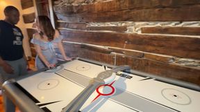 Air hockey turns into a fuck fest