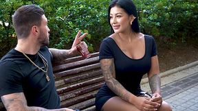 Tattooed Colombian beauty enjoys raw outdoor pickup pounding