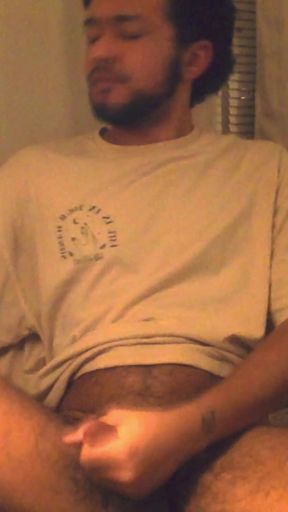 Hairy papi jerking off big penis   Clip 1