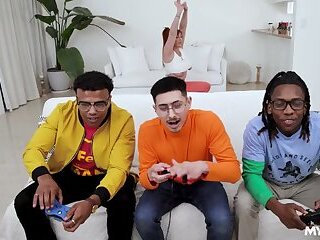 REDHEAD YOGA BIG BLACK COCK DP