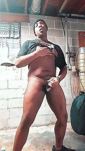 Sexy Jock Gamer Strokes Giant Dick with Friends in the Next Room