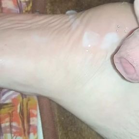 Dirty feet covered in cum