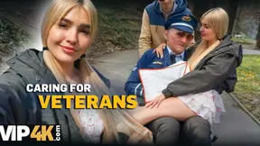 Veteran's hot blonde girlfriend Luna Bunny cheats on him
