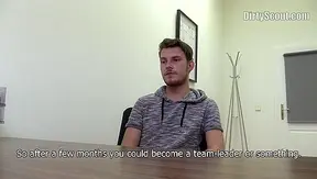 Skinny twink gets a cumshot after rough anal -Dirty Scout