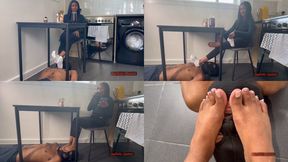 Goddess Laila - Be My Human Footstool While I Eat (HD 720p MP4)