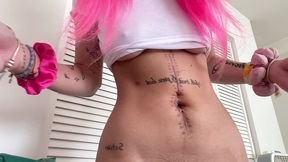nali marie belly button fetish huge surgery scar fetish