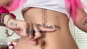 nali marie belly button fetish huge surgery scar fetish