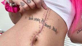 nali marie belly button fetish huge surgery scar fetish