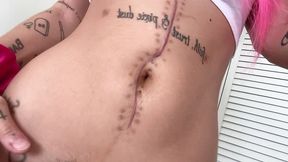 nali marie belly button fetish huge surgery scar fetish