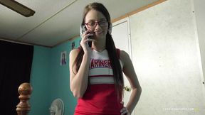 Farrah Valentine - Cheerleader gives her stepbrother a handjob to take her to practice!