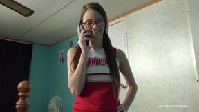 Farrah Valentine - Cheerleader gives her stepbrother a handjob to take her to practice!
