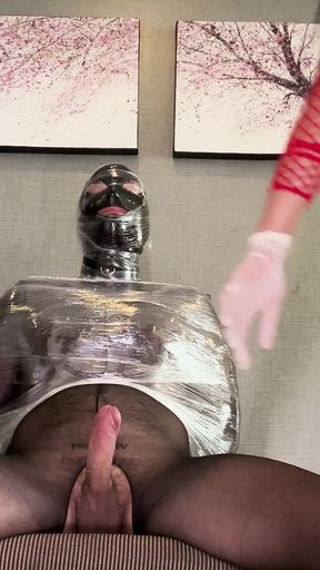 Dominafire Hand Over Mouth Milking Slave