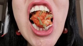 Sexy teen eating Spicy Chicken VORE