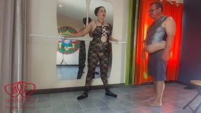 Spank ballerina's ass. Punish a bad dancer (Regina Noir). The teacher scolds, fucks in the mouth and in the pussy.  Camera 1