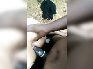 Bbc bangs my sissy booty outside