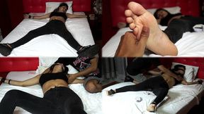 Diana in spread eagle tickling predicament! - MOV