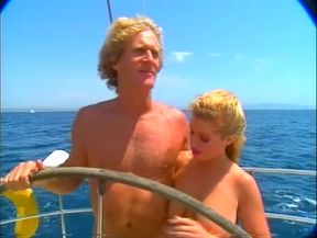Blonde couple sucking licking in the yacht