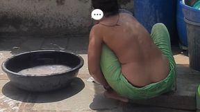 My stepuncle&amp;#039;s girl took a shower in the bathroom today in red tights, and after the holiday she took a bath completely nak
