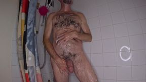 Sexy Dilf in the Shower Close up Cum Playing with Belly Button - Rockardglans 208