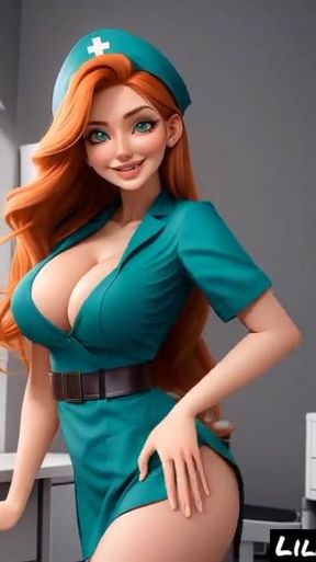 Captivating moment from &quot;Lila Ginger nurse at hospital (Ai model)&quot;