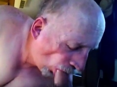 Grandpa really enjoy sucking fat old cock