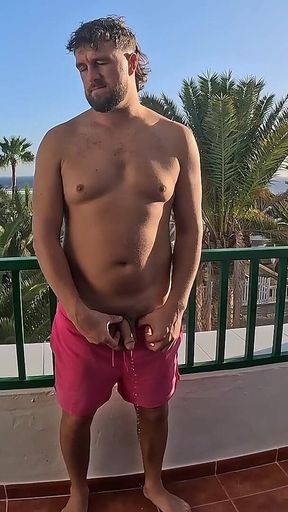 Peeing on the Balcony on Holiday