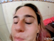 drinking pee in shower, deep throat, cum swallow and gargle cum ending, extras -4k 60fr-