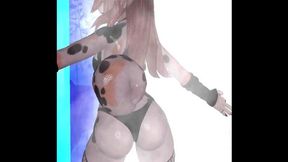 'Furry femme fatale shower&#x1F6BF; striptease with VR VTuber cock&#x1F346; tease'