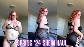 BBW Goddess Laura Leslie's Spring SHEIN Haul - Big Boob Red Head Mommy Milf Shows you her Lingerie