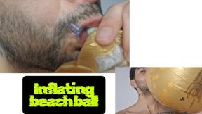 Inflating beach ball