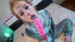 Tattooed Anuskatzz gets her petite ass fucked hard with toys