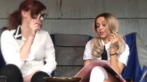 Teaching Blonde Student Teen How To Smoke