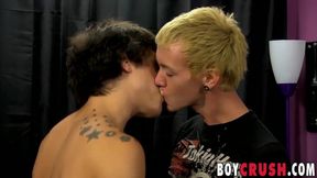 Blond twink slammed doggystyle until a big juicy facial